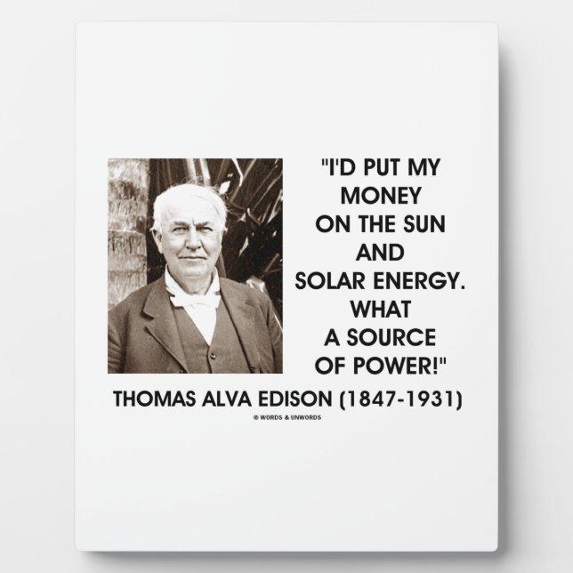Setze mein Geld auf Sonnenenergie als Energiequell Fotoplatte (Vorderseite)