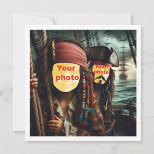 Setze mein Gesicht in das Bild, 2 Piraten auf eine Karte