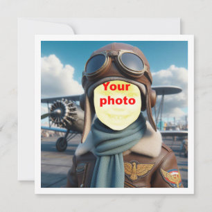 Setze mein Gesicht in das Bild, fliegendes Flugzeu Karte