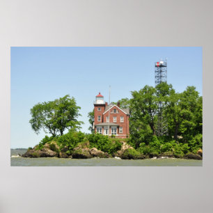 Setzen-in-Bucht Leuchtturm Poster
