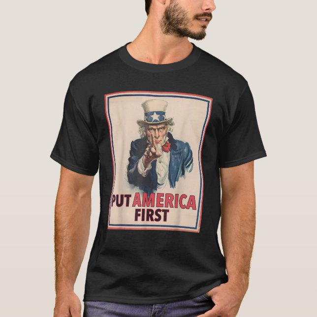 Setzen Sie Amerika das erste Poster Trump 2024 Pat T-Shirt (Vorderseite)