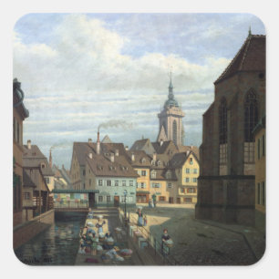 Setzen Sie DES Dominicains, Colmar, 1876 Quadratischer Aufkleber