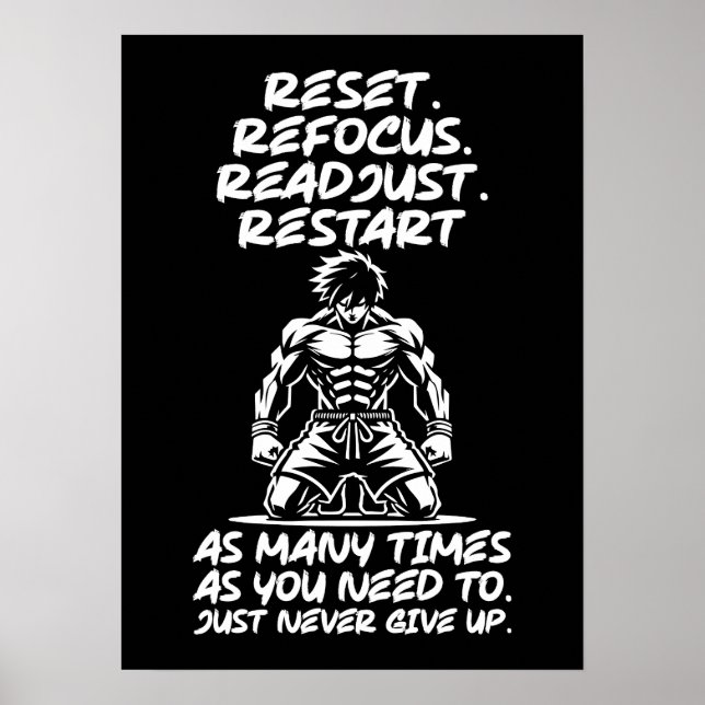 Setzen Sie die Einstellung wieder her - Fitnessrau Poster (Vorne)