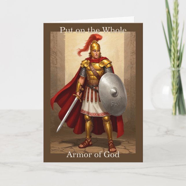 Setzen Sie die ganze Rüstung Gottes an: Grußkarte (Vorderseite)