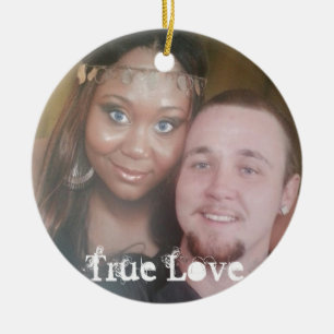 Setzen Sie Ihr wahres Liebe-Foto auf eine Keramik Ornament