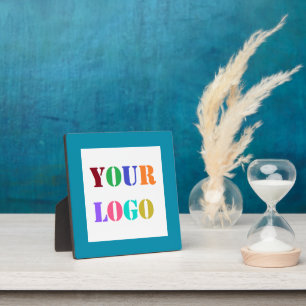 Setzen Sie Ihre Firmenlogo-Business-Plattform ein. Fotoplatte