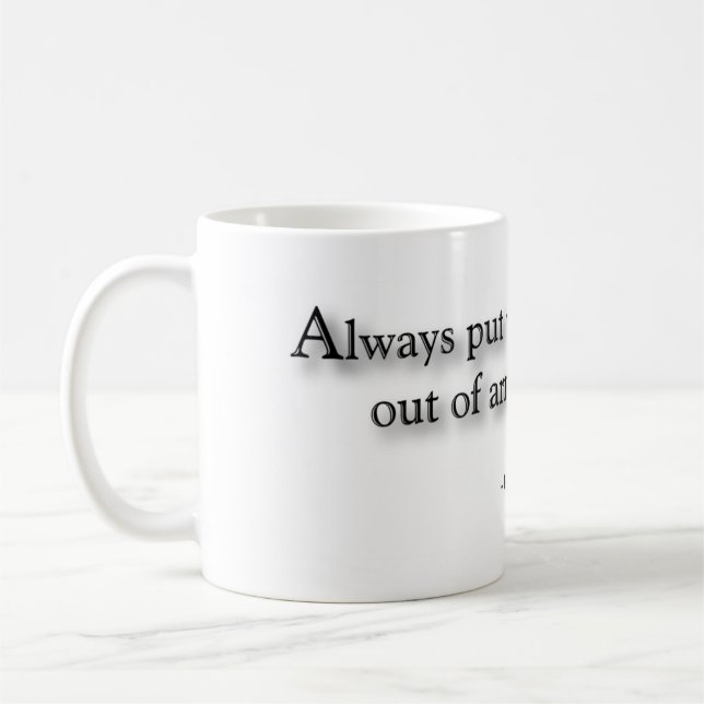 "Setzen Sie immer Ihre Getränke aus der Weise des Kaffeetasse (Links)