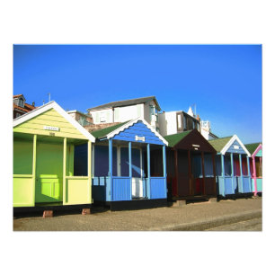Setzen Sie Küste-Foto des Sandes der blauen Himme Fotodruck