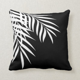 Setzen Sie Palme-Silhouette schwarzes | u. Weiß Kissen