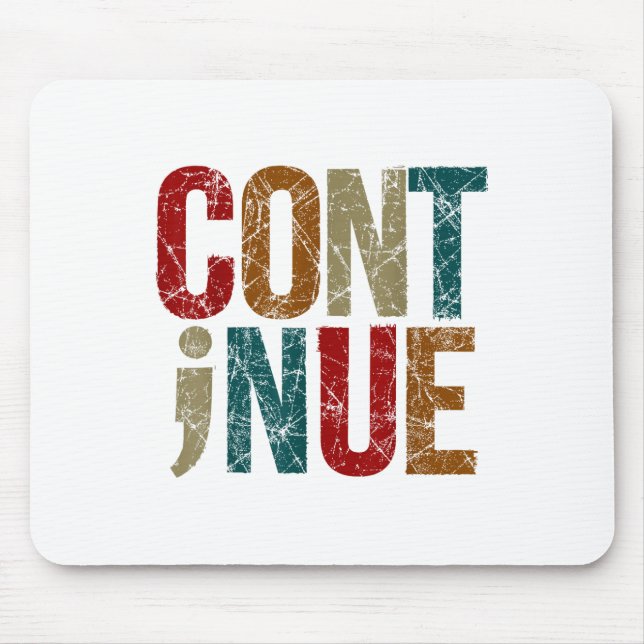 Setzen Sie Semicolon Positive Message Mental Healt Mousepad (Vorne)
