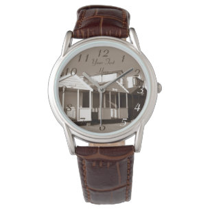 Setzen Sie Sepia-Foto Küste der blauen Himmel der Armbanduhr