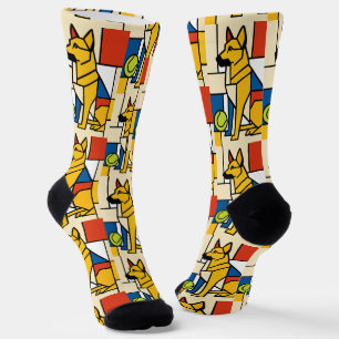 Setzen Sie sich. Bleibe. Moderne Kunst. Socken