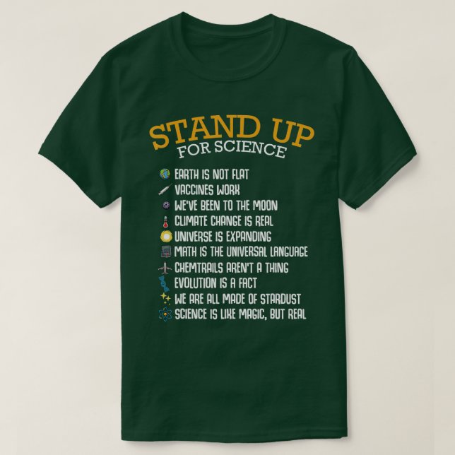 Setzen Sie sich für den Wissenschaftsklimawandel P T-Shirt (Design vorne)