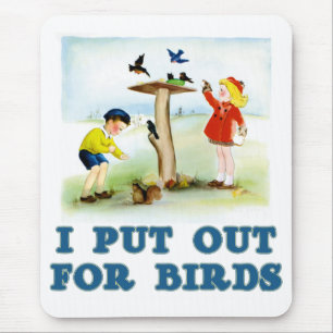 Setzen Sie sich heraus für Vögel (Kinder) Mousepad