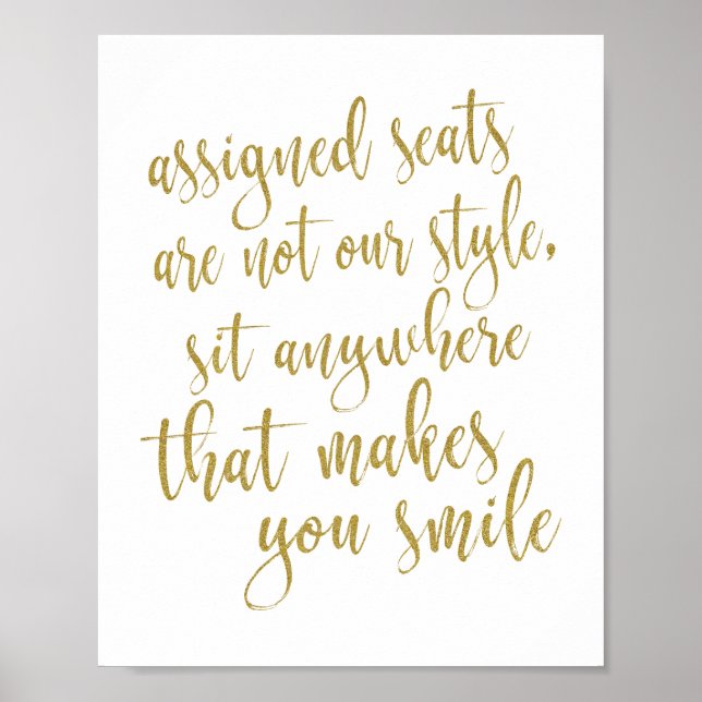 Setzen Sie sich überall hin, wo Sie Lächeln Glitze Poster (Vorne)