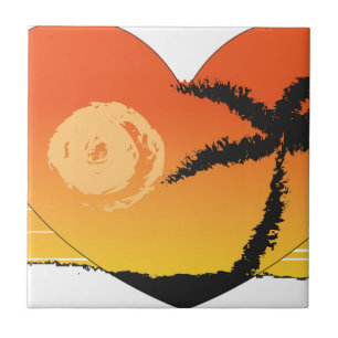 Setzen Sie tropische orange Kunst der Fliese