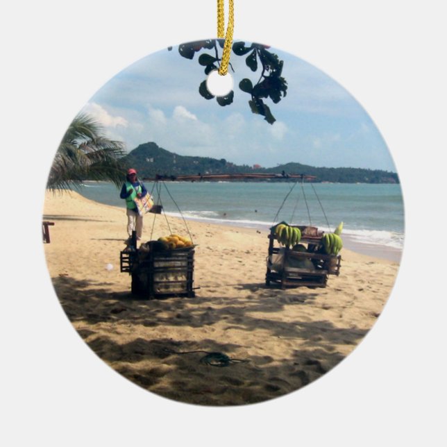 Setzen Sie Vendings… Lamai Strand, KOH Samui Insel Keramik Ornament (Vorne)