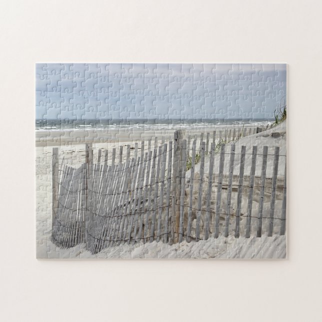 Setzen Sie Zaun und Sanddüne am Strand auf den (Horizontal)