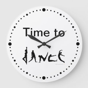 Setzen Sie Zeit fest, um Tänzer-Silhouette-weiße Große Wanduhr