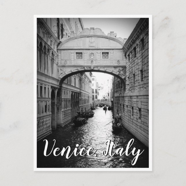 Seufzerbrücke, Venedig Italien Schwarz-Weiß-Foto Postkarte (Vorderseite)