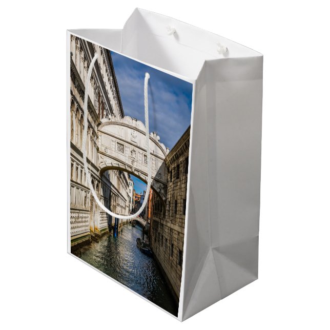Seufzerbrücke, Venezia, Italien Mittlere Geschenktüte (Rückseite Schrägansicht)