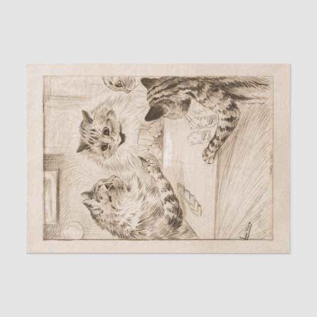 Seufzerbrücke von Louis Wain Seidenpapier (Vorderseite)