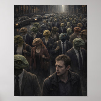 Seul parmi une autre affiche d'évolution