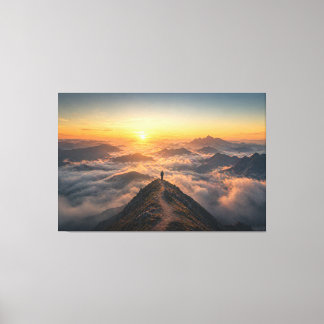 Seul, pas perdu – Impression sur toile : Lever de