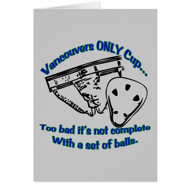 Seule carte de la tasse de Vancouver (Devant)