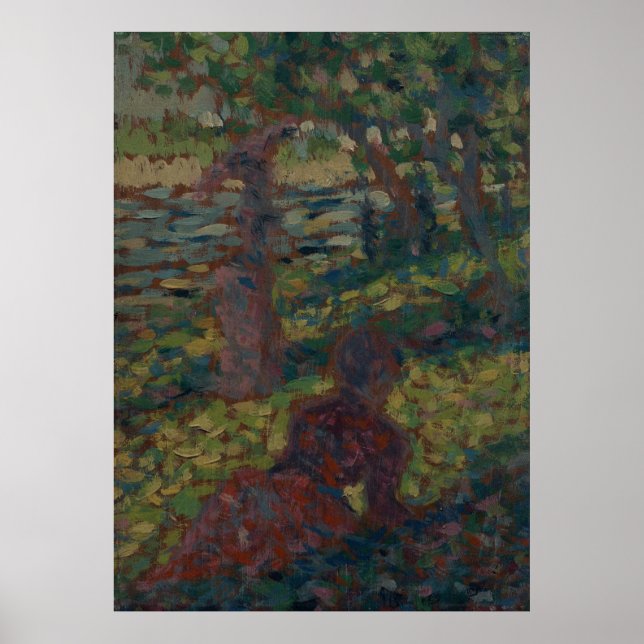 Seurat-Frau im Park Poster (Vorne)