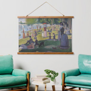 Seurat Sonntag La Grande Jatte Kunstwerk Wandteppich Mit Holzrahmen