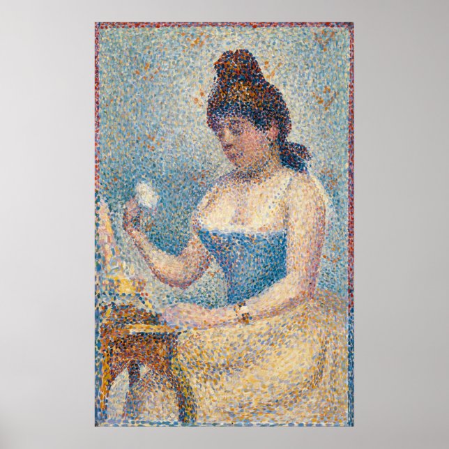 Seurat Woman Powdering sich selbst Poster (Vorne)