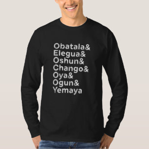 Seven African Gods Power Obatala Orisha Spirits S T-Shirt