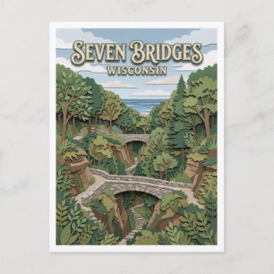 Seven Bridges Trail Süd Milwaukee Wisconsin Postkarte