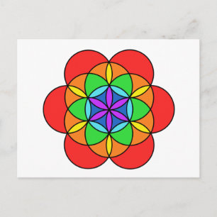 Seven Chakra Blume des Lebens Postkarte