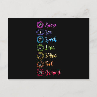Seven Chakra Om Yoga Postkarte