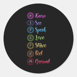 Seven Chakra Om Yoga Runder Aufkleber