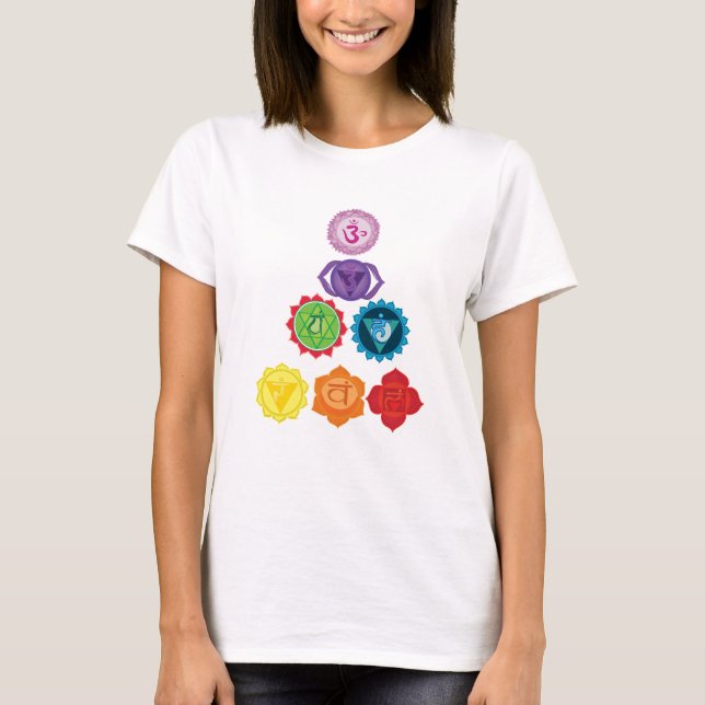 Seven Chakra Yoga Mama Maternity T - Shirt, White T-Shirt (Vorderseite)