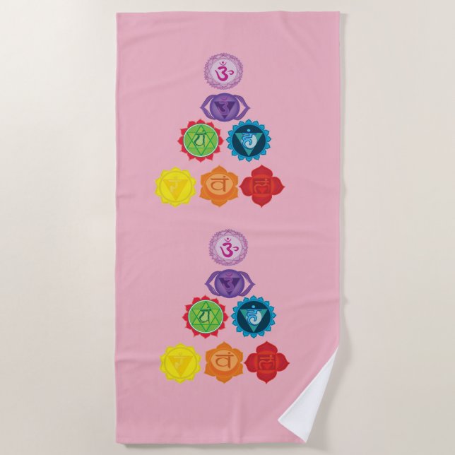 Seven Chakra, Yoga, serviette de plage (Devant)