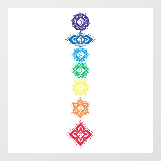 Seven Chakras 7 Fensteraufkleber (Blatt)