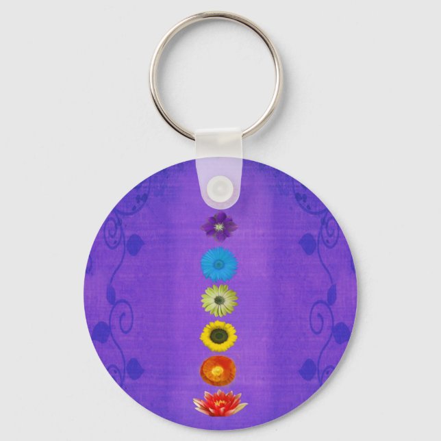 Seven Chakras Geschenk - Lila Schlüsselanhänger (Vorderseite)