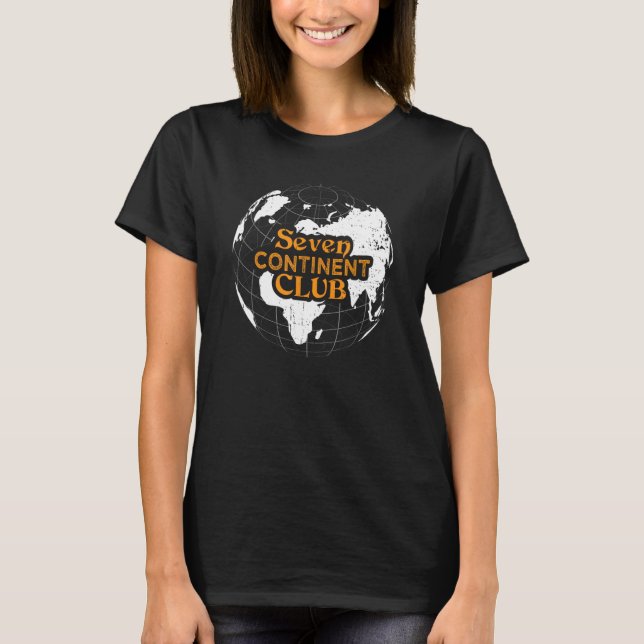 Seven Continental Club World Globetrotter Reisende T-Shirt (Vorderseite)