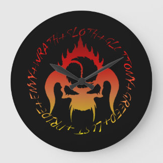 Seven deadly sins and skull wall clock große wanduhr