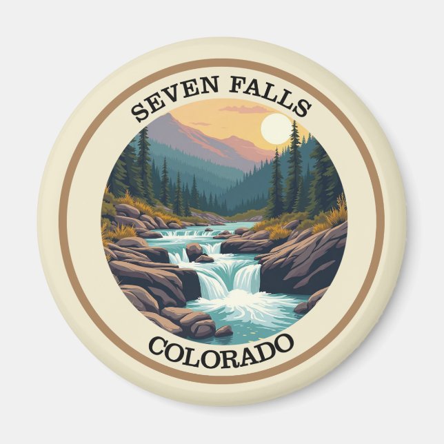 Seven Falls Colorado Retro Magnet (Vorne)