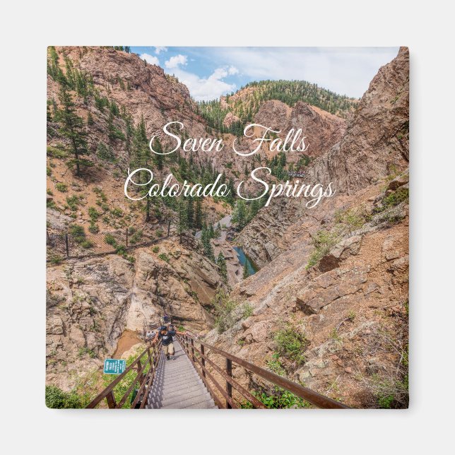 Seven Falls Stairs Square Magnet (Vorne)