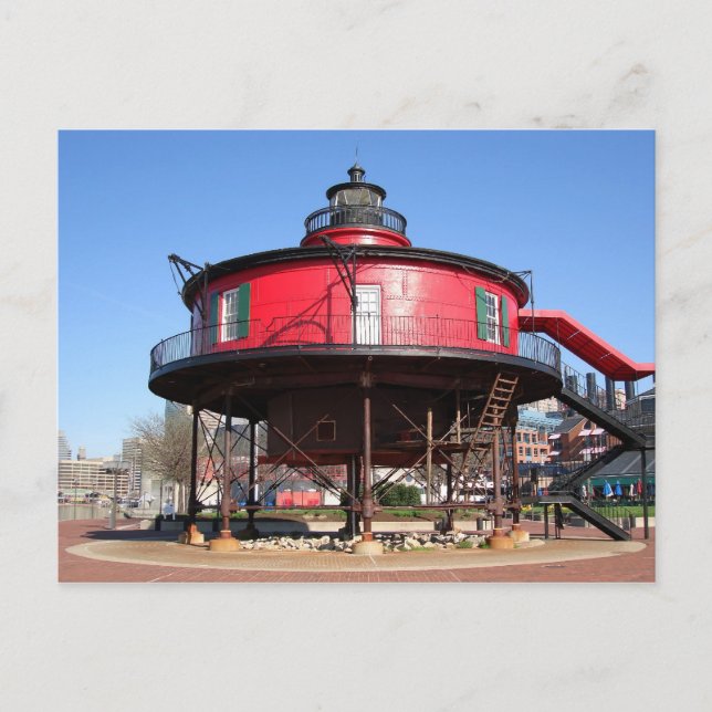 Seven Foot Knoll Lighthouse Postkarte (Vorderseite)