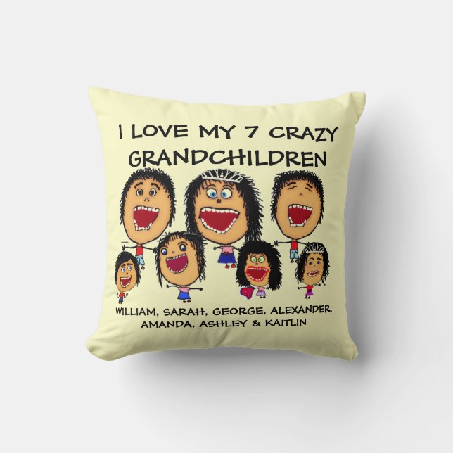Seven Grandchildren Cartoon Kissen (Vorderseite)
