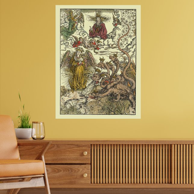 Seven Headed Dragon by Albrecht Dürer Poster (Wohnzimmer 2)