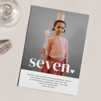 Seven Heart Foto Erster Geburtstag Einladung