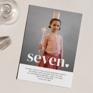 Seven Heart Photo Invitation d'anniversaire